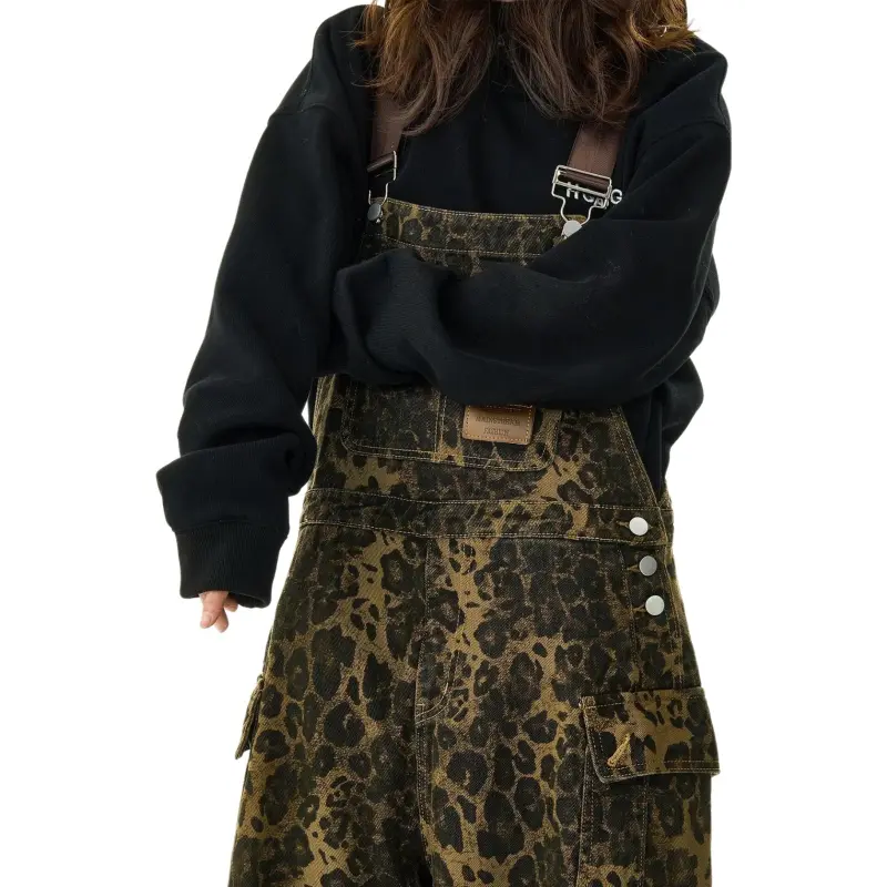 JIMI&JONS Overalls Unisex Leopard Print-3