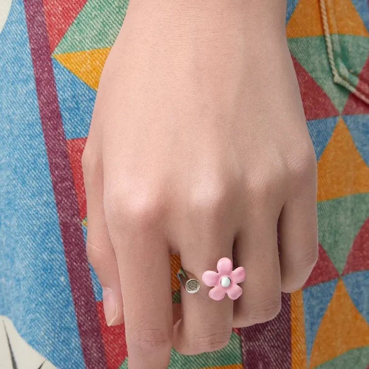 LOEWE Sterling Silver, Enamel Rings Women's Silver-3