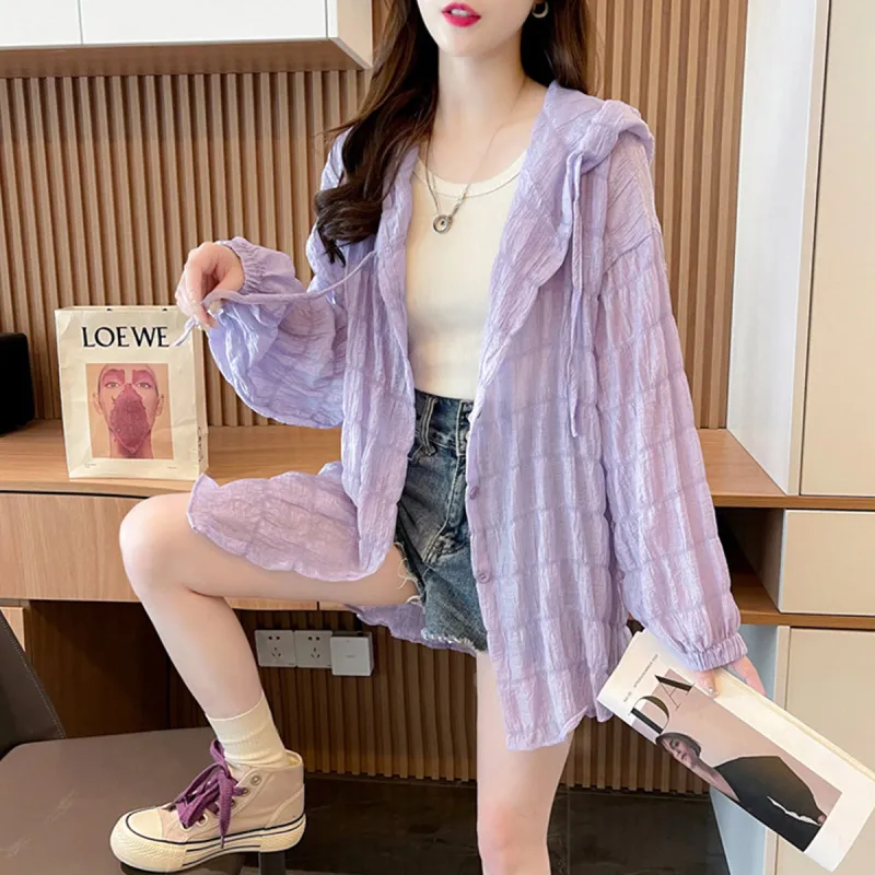 Juden Choi Sun Protection Clothing Women's Purple-4