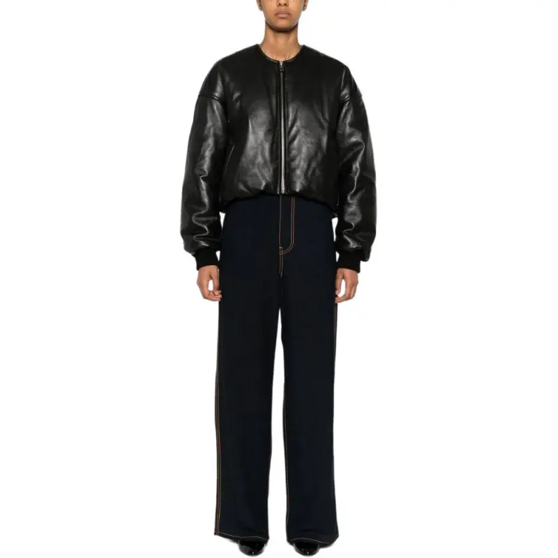 Alaia Leather Bomber Jacket-1
