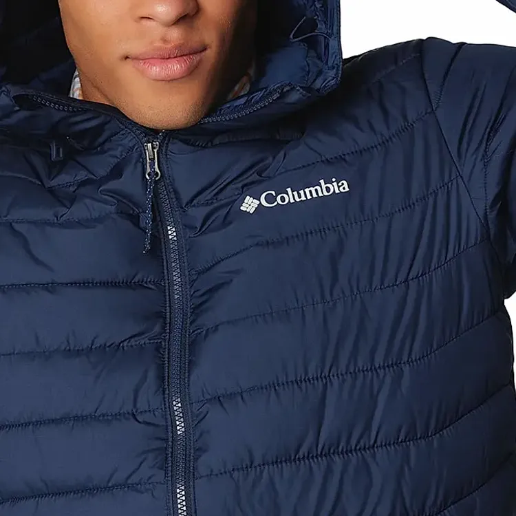 Columbia Powder Lite 2 Mens Navy Blue Hooded Jacket Jacket Men's Marine Blue-3