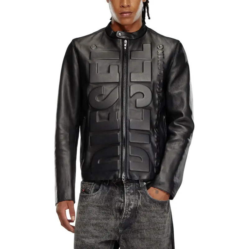 DIESEL L Met Vert Logo Embossed Zipped Jacket-1