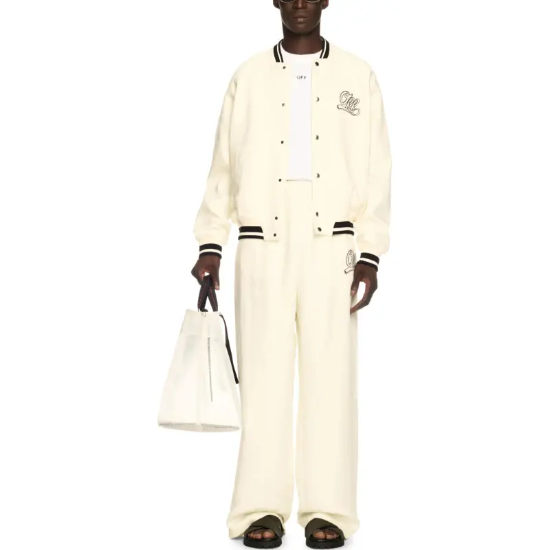 Off Logo Embroidered Button Up Jacket-1