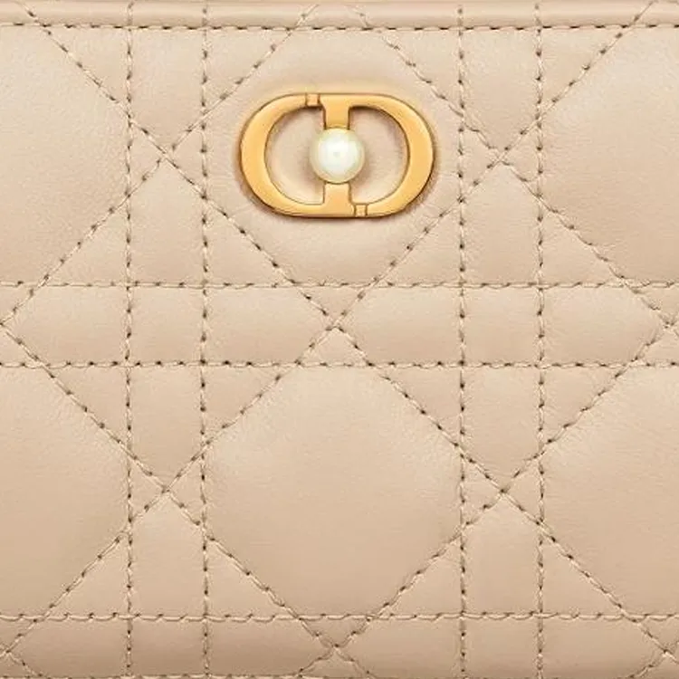 DIOR Jolie Lambskin Wallet Women's Beige-4