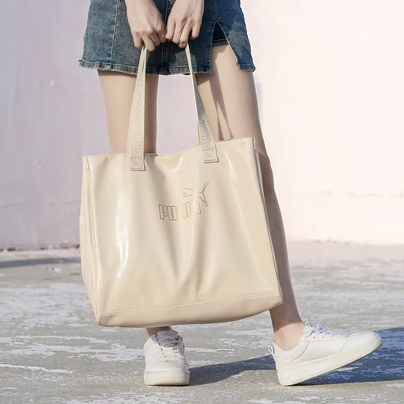 PUMA Artificial Leather Tote Bag Shopping Bag Shoulder Bag Handbag Regular Unisex Quicksand Pink-5