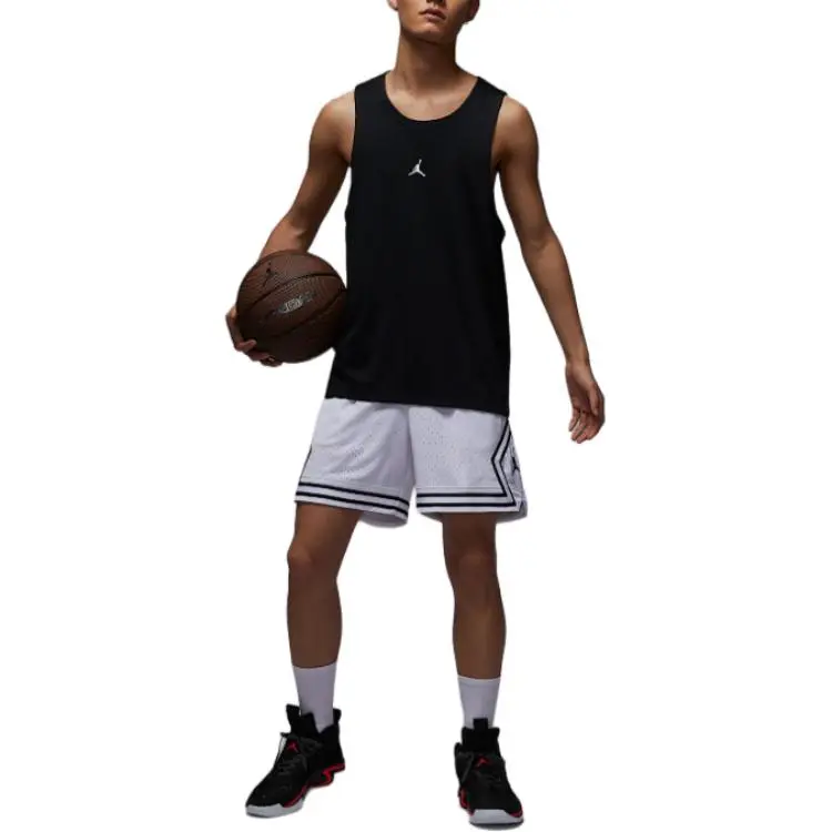 Jordan Sport Dri FIT Basketball Jersey Men's Black/White-2