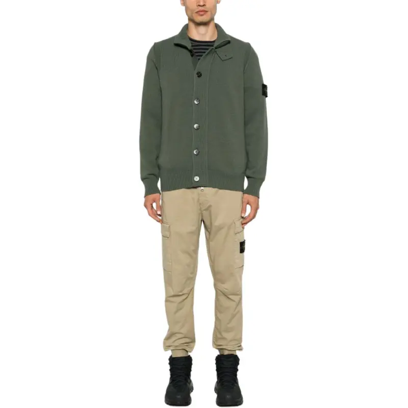 STONE ISLAND High Neck Knitted Cardigan-1
