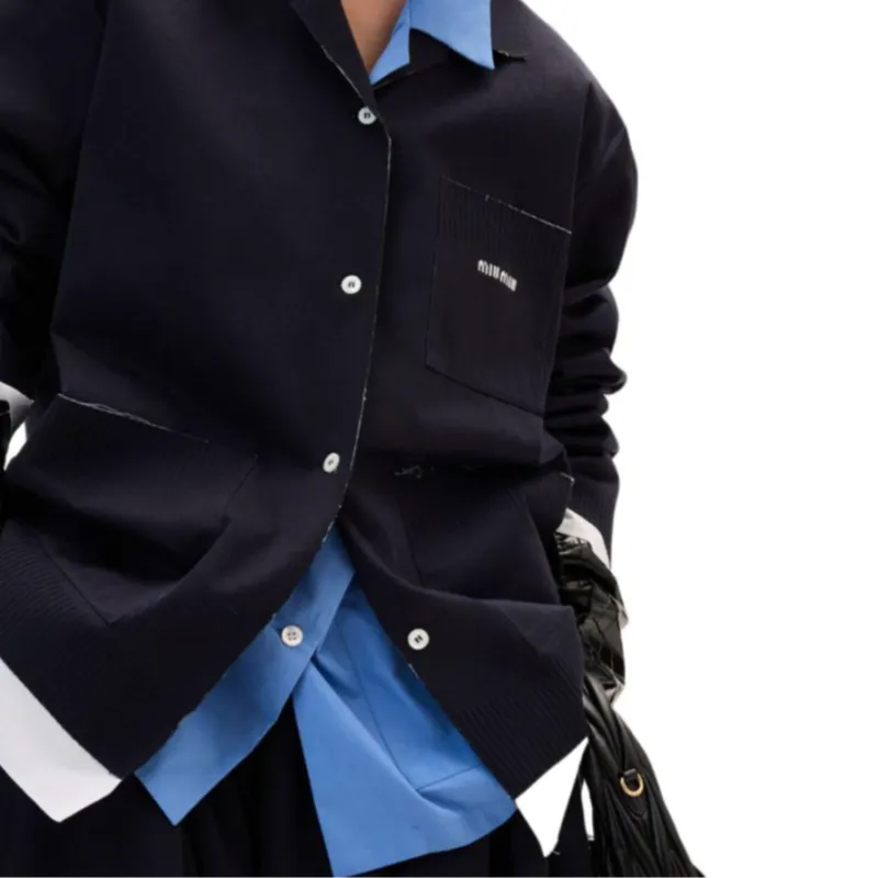 MIU MIU Double Layer Button Up Shirt-5