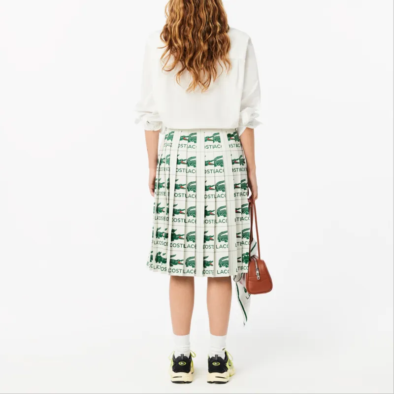 LACOSTE Embroidered Pleated Skirt-3