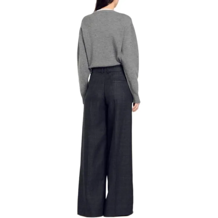 Sandro Checked Suit Trousers-2