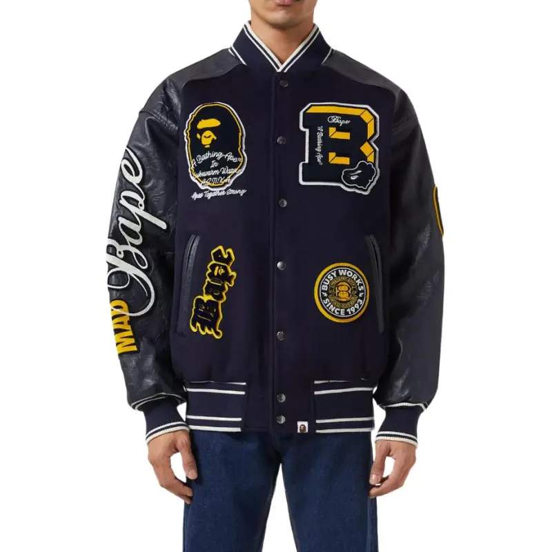 Bape Bape Patch Varsity Jacket-4