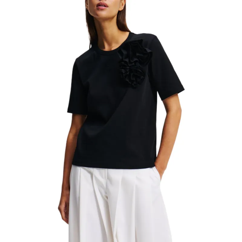 KARL LAGERFELD / Karl Lagerfeld Jeans Floral appliqué T shirt-2