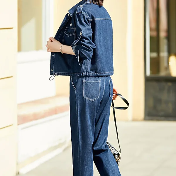 Mo Han Yi Mei Casual Suit Women's Blue-2