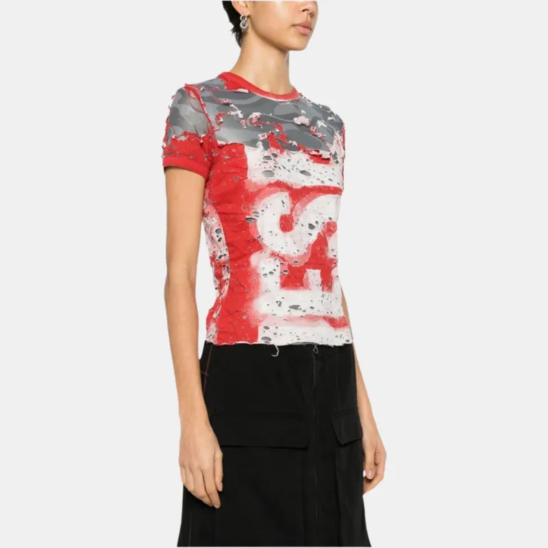 DIESEL T-Shirts Women's Red-2
