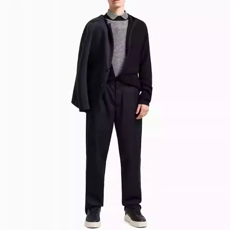 ARMANI EXCHANGEAE SS25 Knitwear Men's Dark Marine Blue-3
