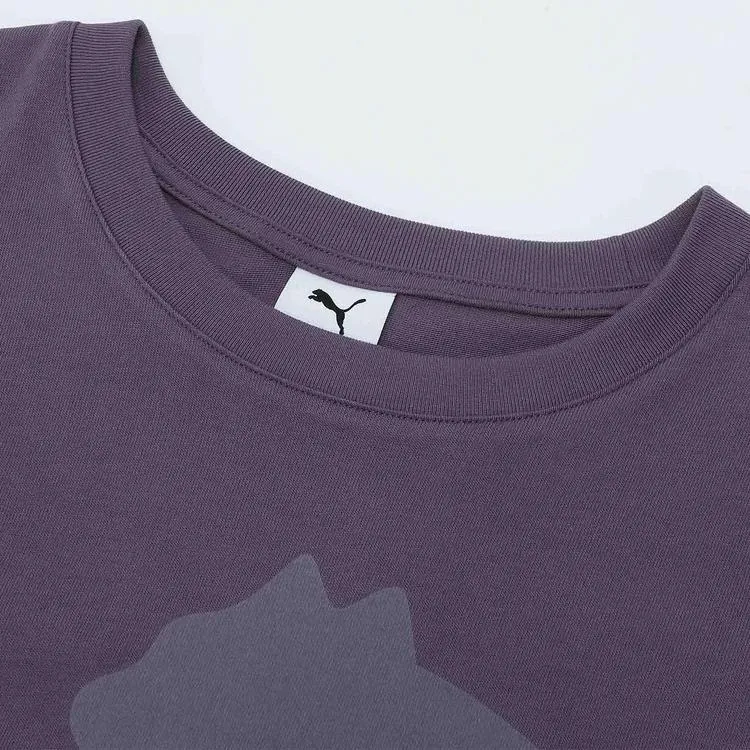 PUMA T Shirt Unisex Charcoal Gray Purple-2