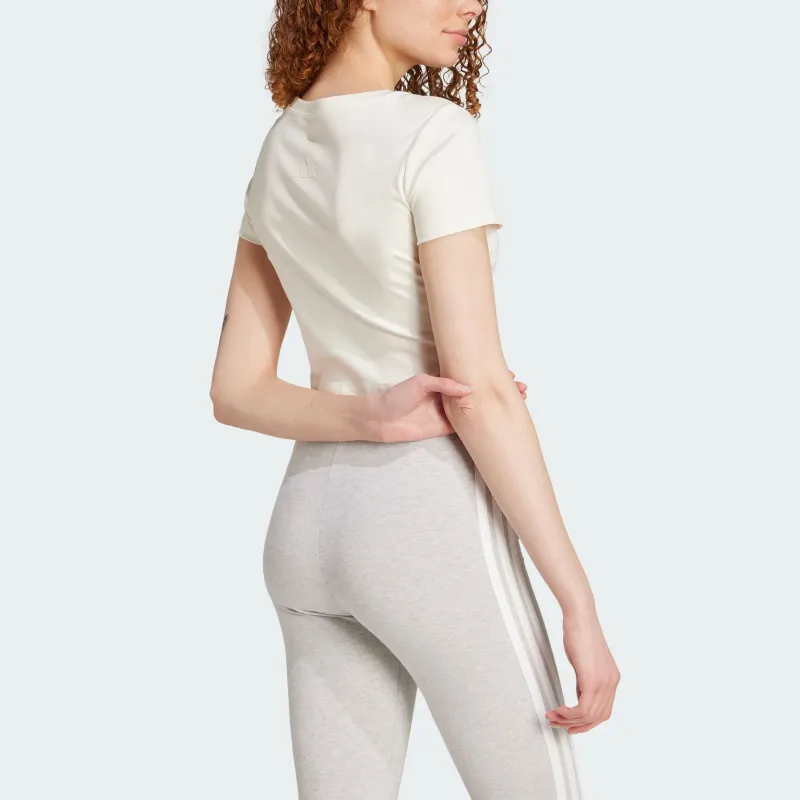 Adidas CROPPED SS25 T Shirt Women's Jade White-2