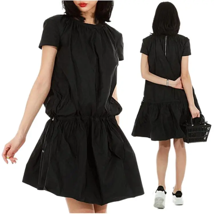 Moncler SS22 Short Sleeved Dresses Women's Black-4