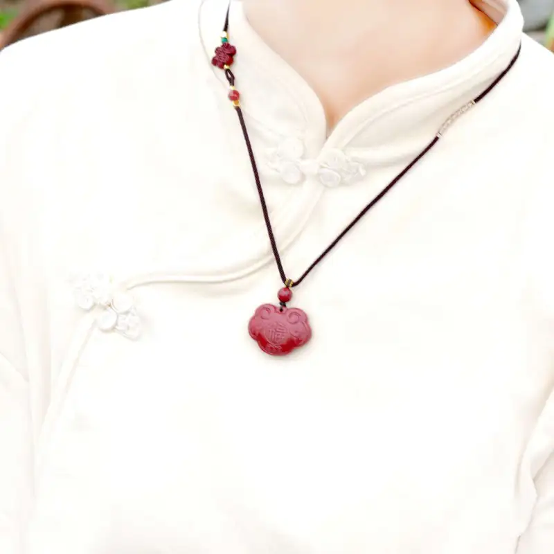 Gifts Cinnabar Necklaces Unisex-5
