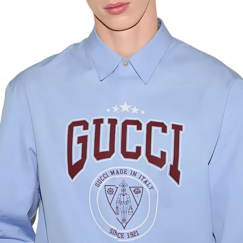GUCCI SS25 Shirt Men's Light Blue-4