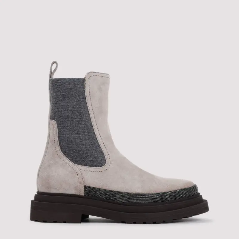 Brunello Cucinelli Suede Chelsea Boots Women's-6