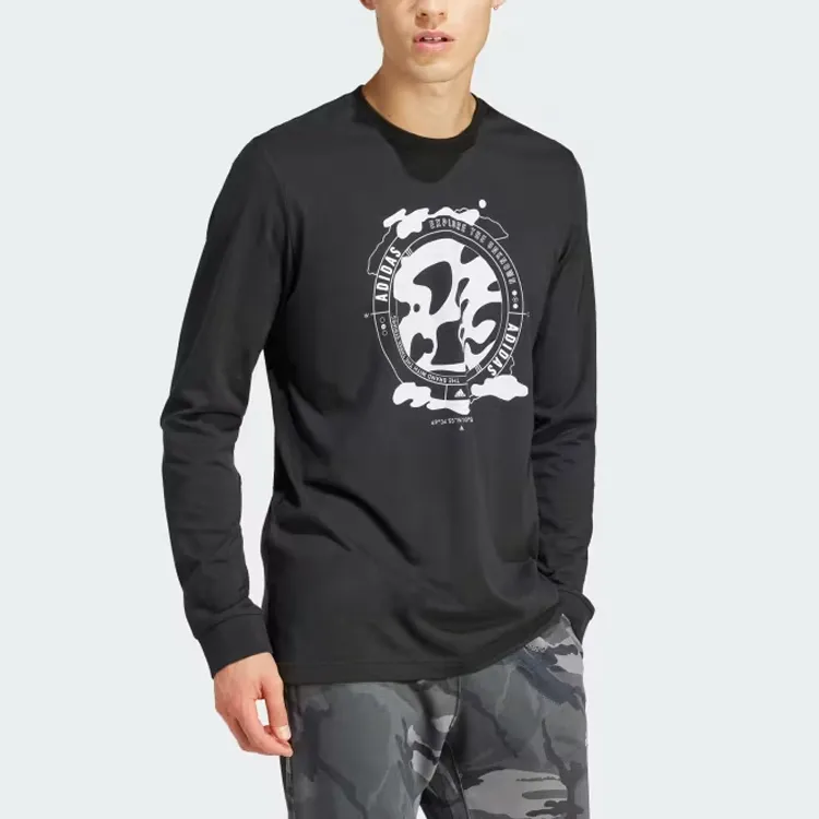 Adidas Free Shipping With AdiClub City Escape Town Camo Long Sleeve Graphic Tee-2