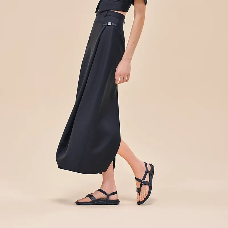 HERMES SS24 Casual Long Skirts Women's Black-3