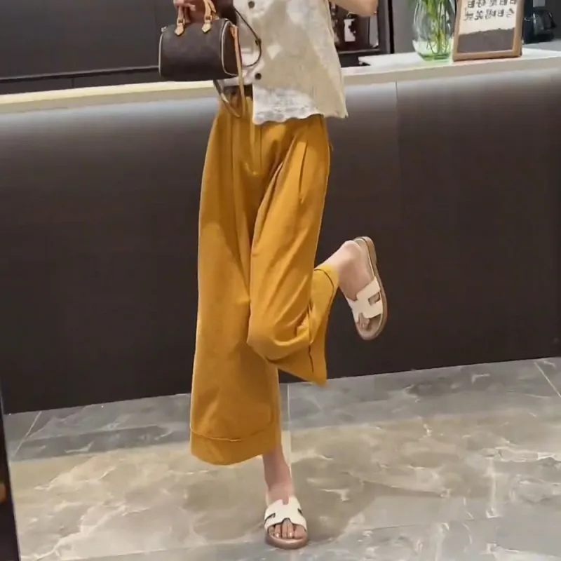 GULIANFEI Casual Pants Women's Yellow-3