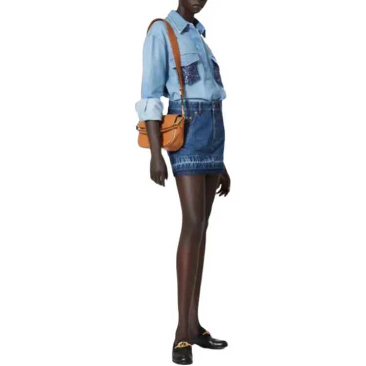 Valentino Denim Short Skirts Women's Blue-1