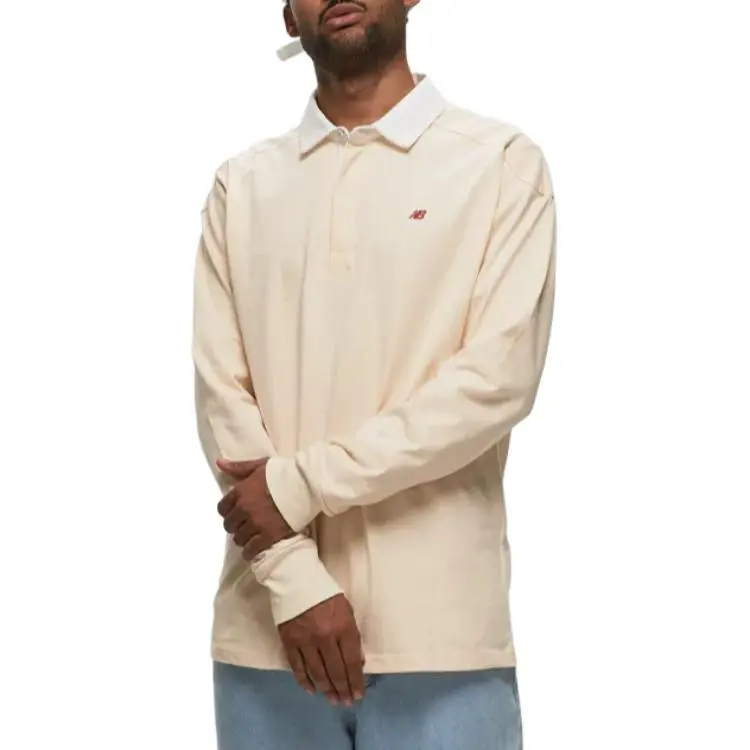 New Balance Made In USA Long Sleeve Polo Shirt Men's White-1
