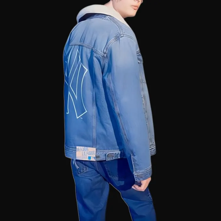 MLB Denim Jackets Unisex Light Blue-3
