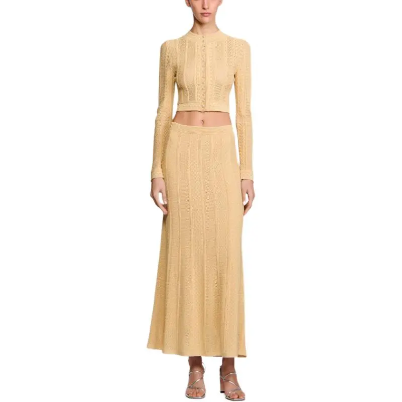 Sandro Open knit Midi Skirt-1