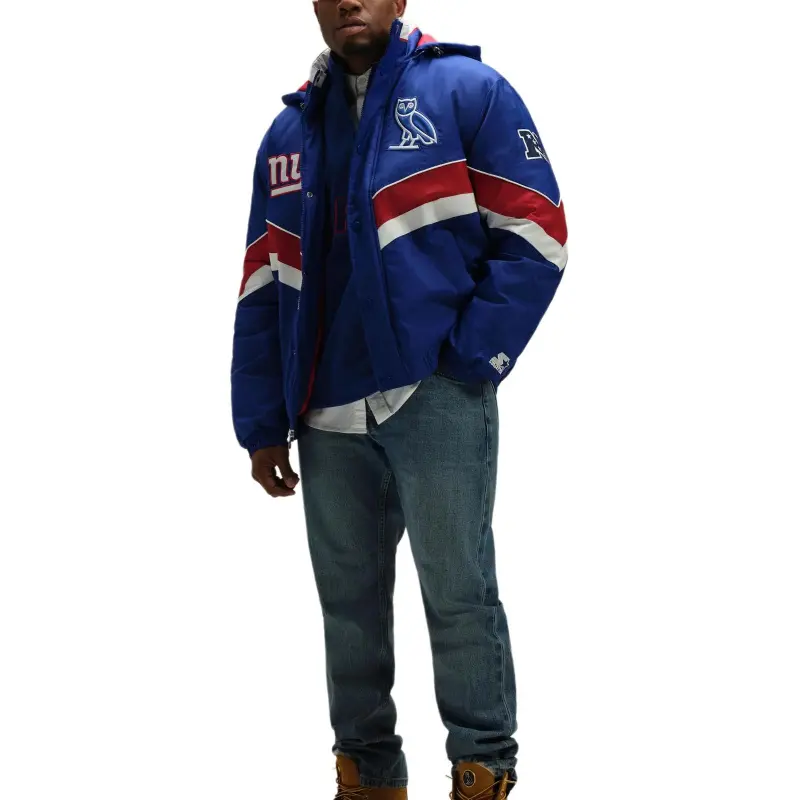 Ovo X NFL New York Giants Starter Sideline Puffer Jacket-2