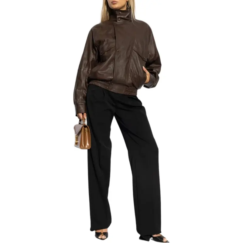 SAINT LAURENT High Waist Wide Leg Pants-2