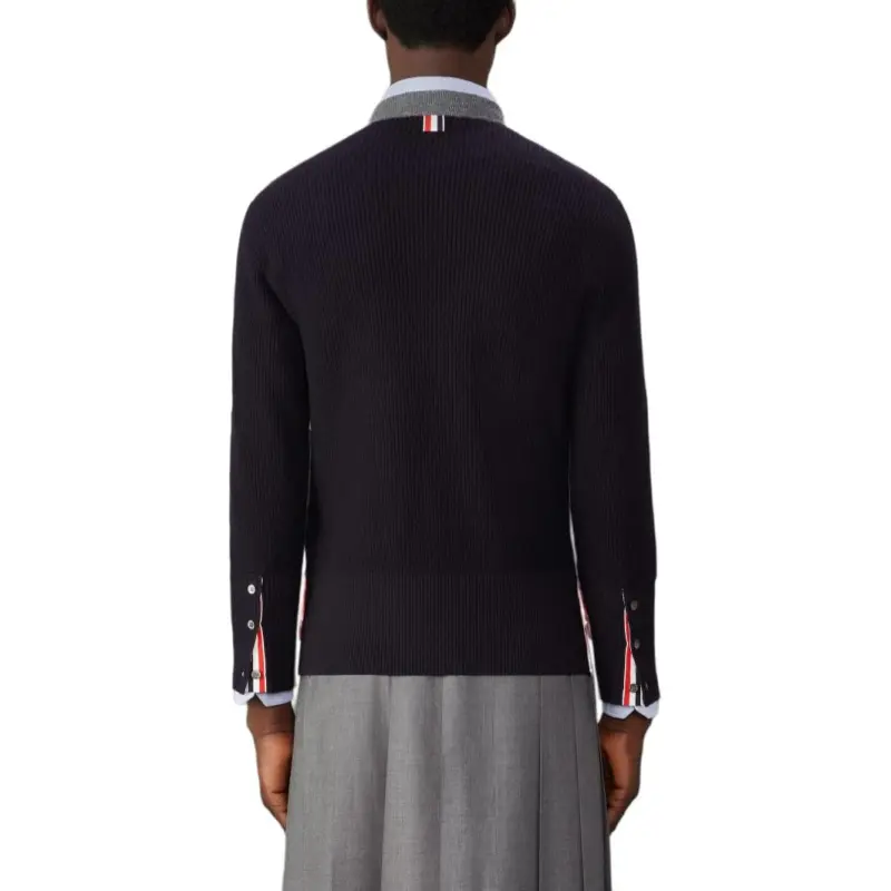 THOM BROWNE 4 Bar Two Toned Knitted Jumper-4