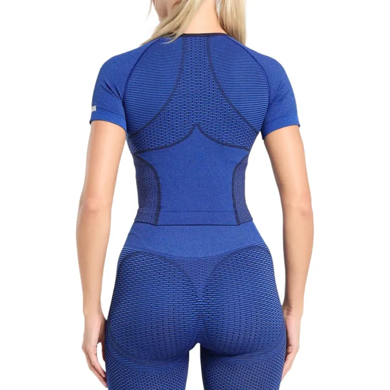 GYMSHARK Sport Seamless Midi Top Workout Clothing Women's Power Blue/Light Blue-1
