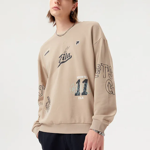FILA FUSION Sweatshirts Men Antler Khaki-3