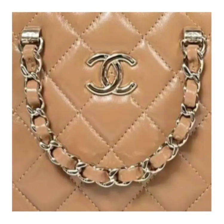 CHANEL Leather Handbag, Shoulder Bag, Crossbody Bag Women's Light Brown-4