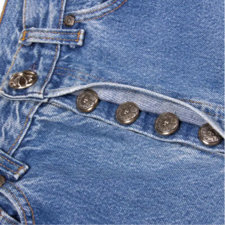 Chrome Hearts Jeans Men Denim Blue-2