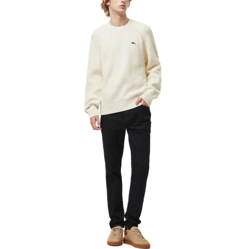 LACOSTE Logo Embroidered Crewneck Knitted Jumper-1