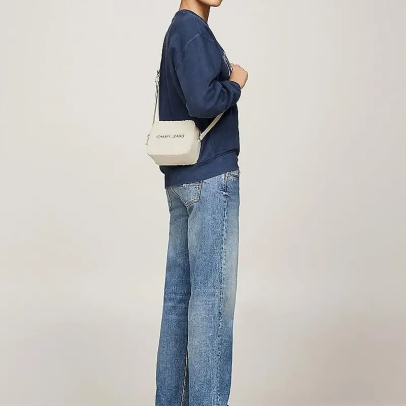 Tommy Hilfiger Polyurethane PU Crossbody Bag Regular Women's White-4