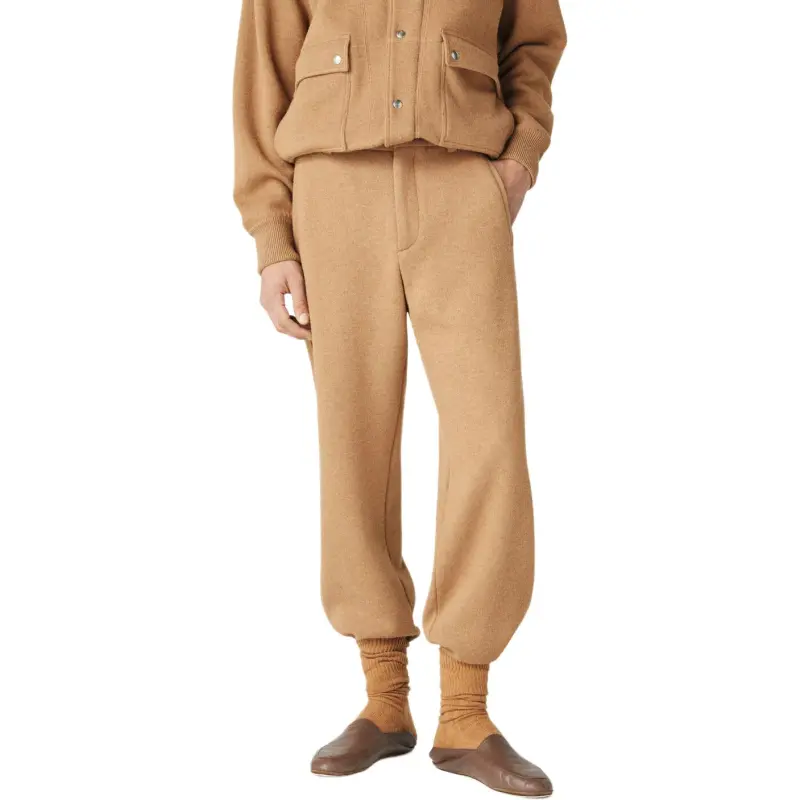 Loro Piana Knitted Sports Pants Men's Light Brown-2