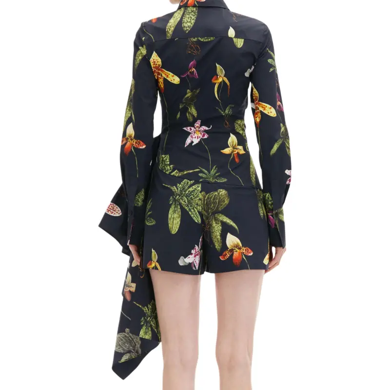 Oscar De La Renta Orchid Cotton Poplin Blouse-3
