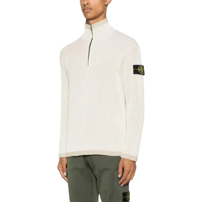 STONE ISLAND Logo Patch High Neck Knitted Jumper-3