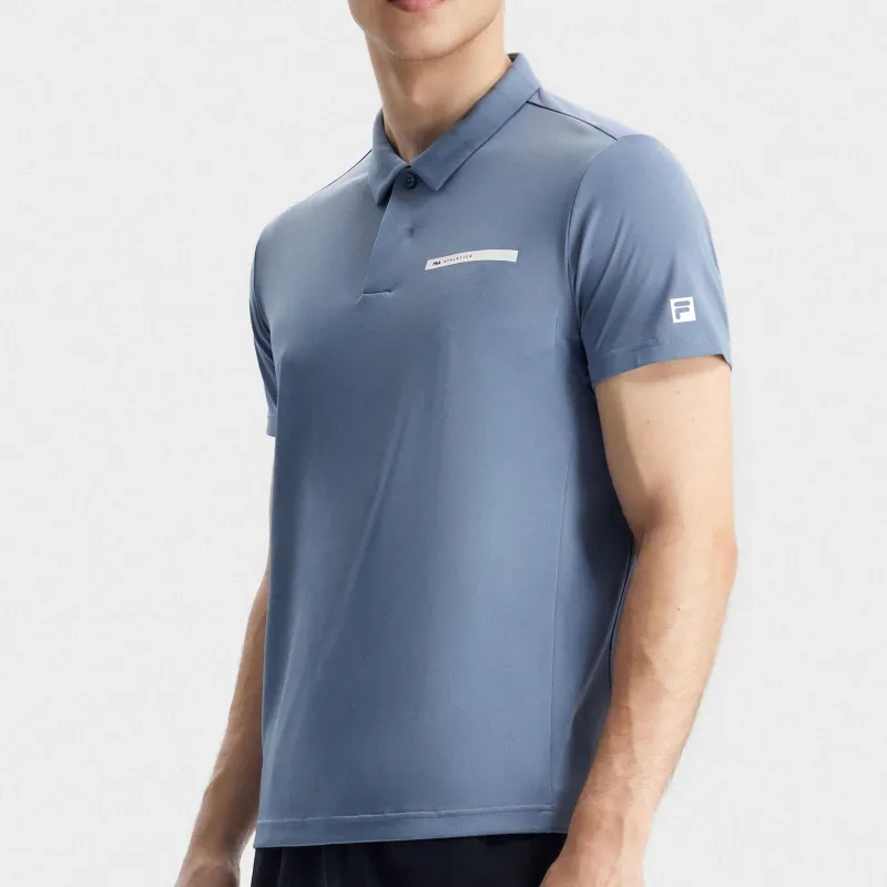 FILA Latte Girl 3.0 Polo Shirts Men Iron Paint Blue-4