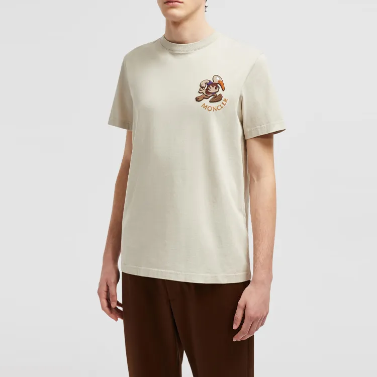 Moncler T Shirts Men Beige-1