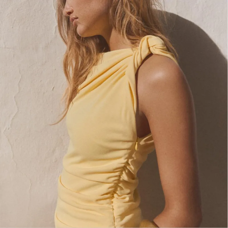 ZARA Sleeveless Dress Women's Yellow-2