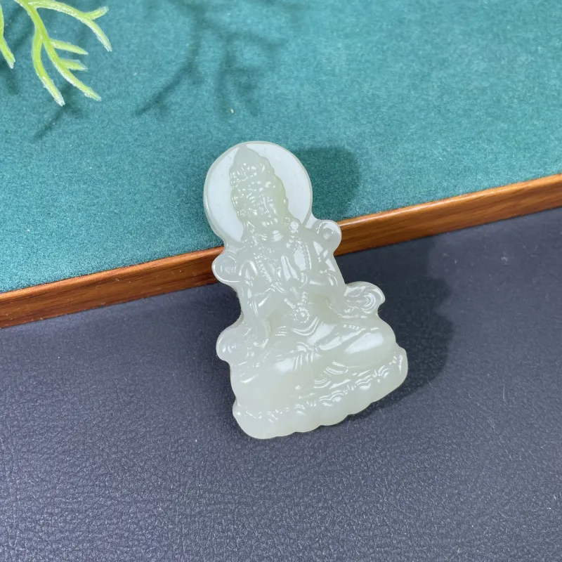 BUDOUXIAOAI Pendants White Jade/Pale Greenish White Jade Unisex-1