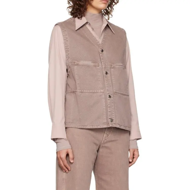 Lemaire Button Fastened V Neck Denim Vest-3