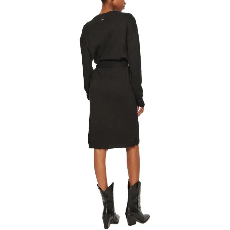 ARMANI EXCHANGEAE Long Sleeved Dress Women's Black-3